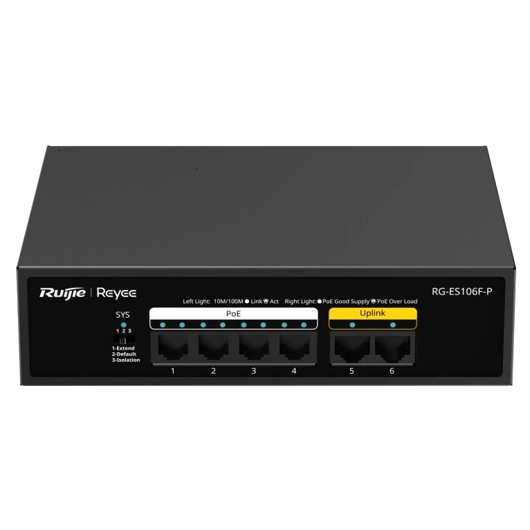 Комутатор 6 портів некерований Ruijie Reyee RG-ES106F-P PoE (2863456261)