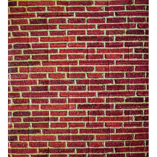 3D-панель самоклеящаяся Кирпич 700x770x5 мм Красный (023-5)