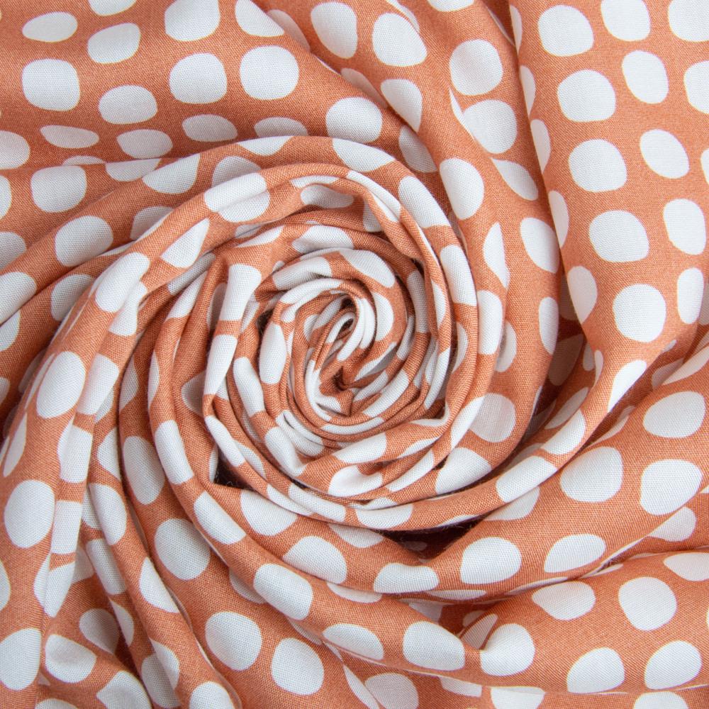 Ткань платяная штапель вискоза Горохи 90 г/м2 145 см Карамель (26581)