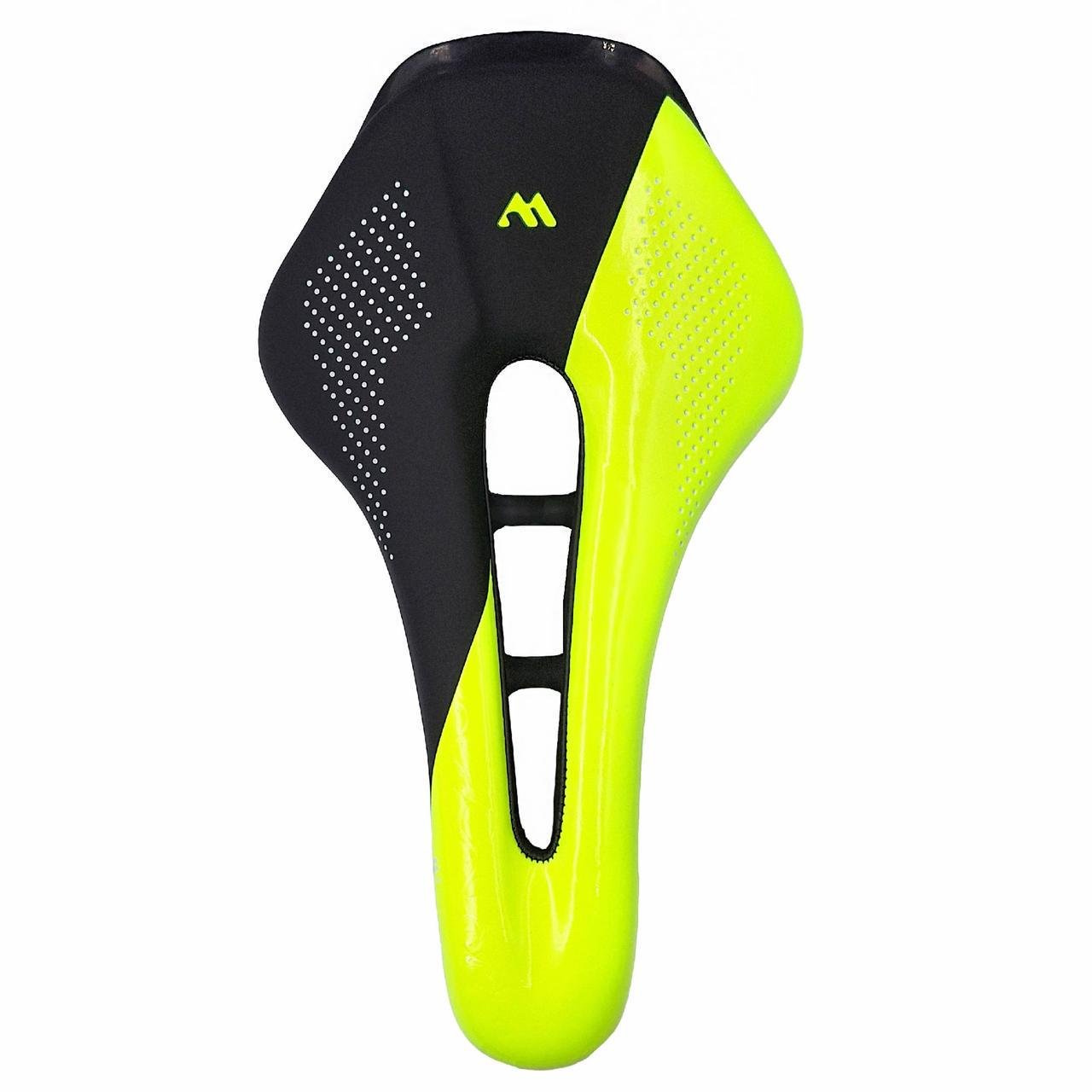 Сідло велосипедне West biking YP0801101 з вентиляційним отвором 25,5х15 см Чорний з жовтим (G0001577) - фото 3 Сідло велосипедне West biking YP0801101 з вентиляційним отвором 25,5х15 см Чорний з жовтим (G0001577) - фото 3