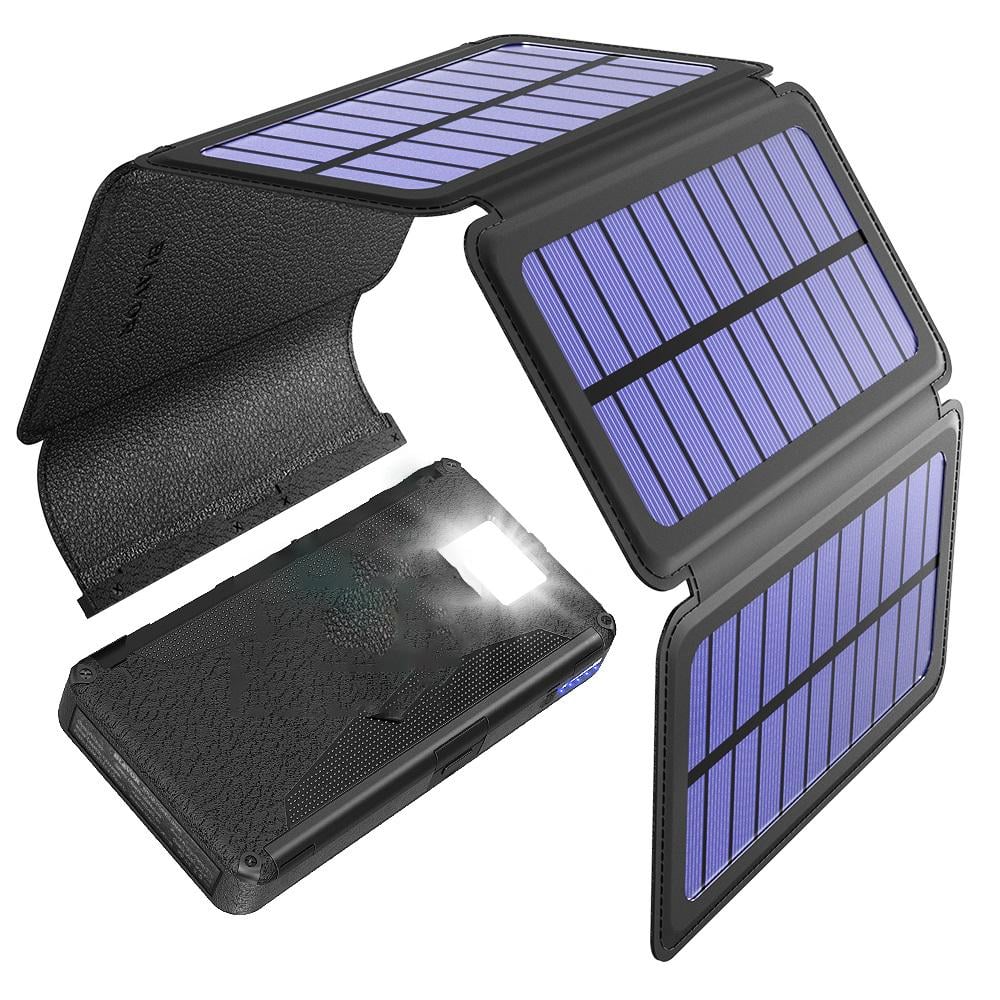 Павербанк с солнечной панелью Portable Solar Charger Wireless 6 panel VHG DN38 20000 mAh Black