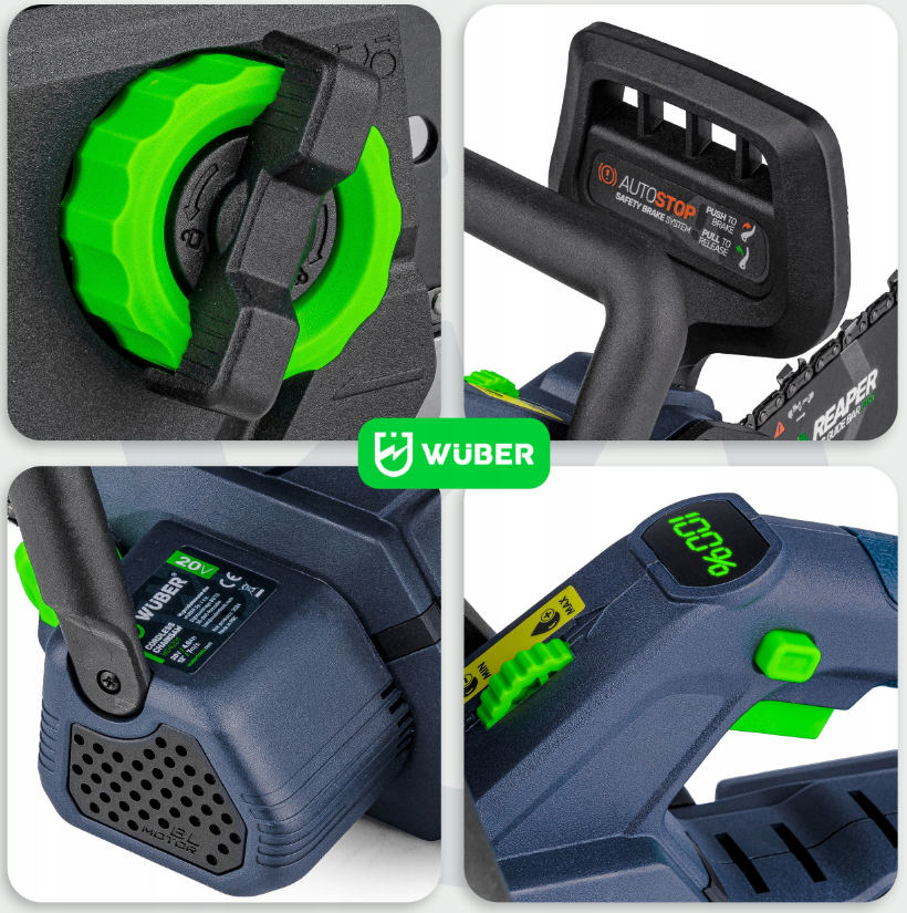 Пила аккумуляторная цепная Wuber 2 аккумулятора 4Ач 20В/шина 30 см - фото 9