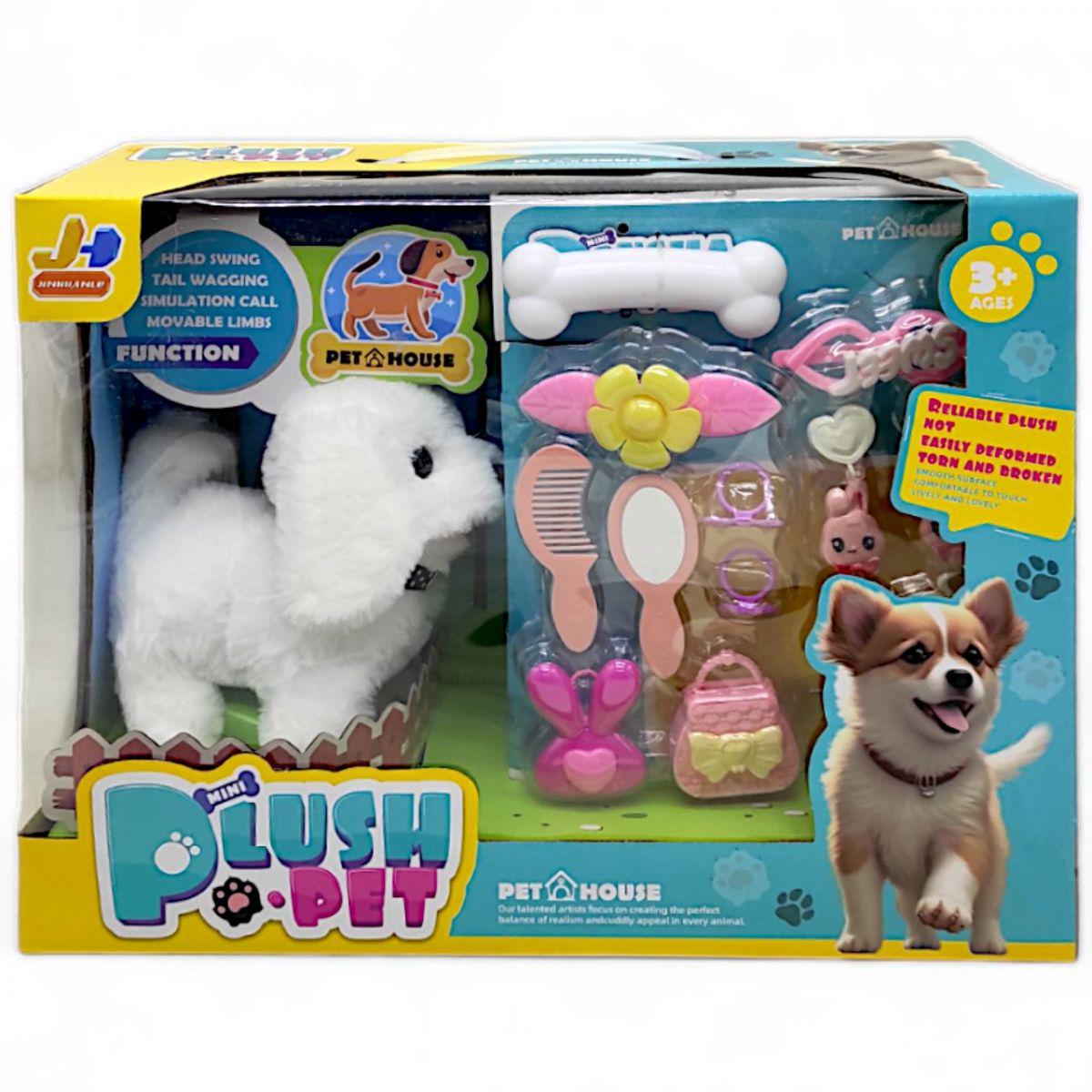 Интерактивная игрушка Plush Pet Щенок с аксессуарами Белый (22108041)