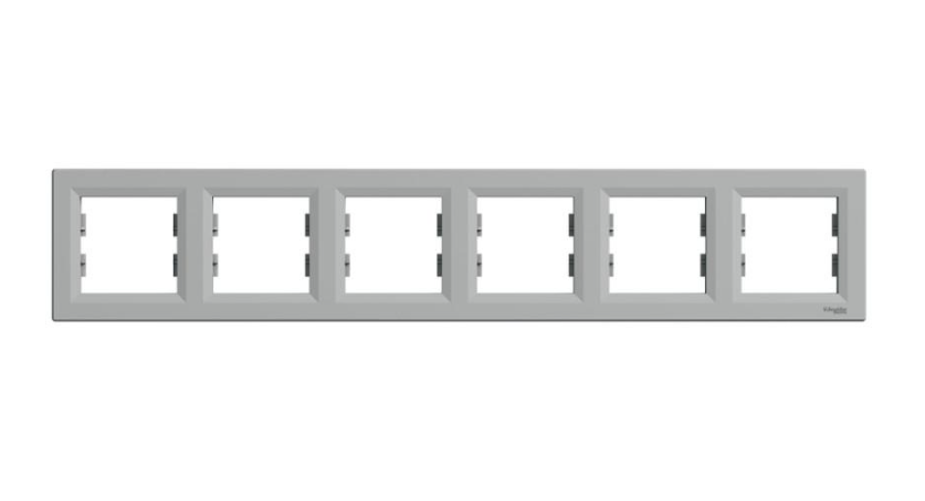Рамка Schneider Electric Asfora ABS 6-местная горизонтальная Алюминий (EPH5800661)