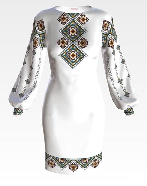 Заготовка для жіночого плаття Різнобарв'я для вишивки бісером і нитками домоткане полотно Білий (ПЛ164дБ) Заготовка для жіночого плаття Різнобарв'я для вишивки бісером і нитками домоткане полотно Білий (ПЛ164дБ)