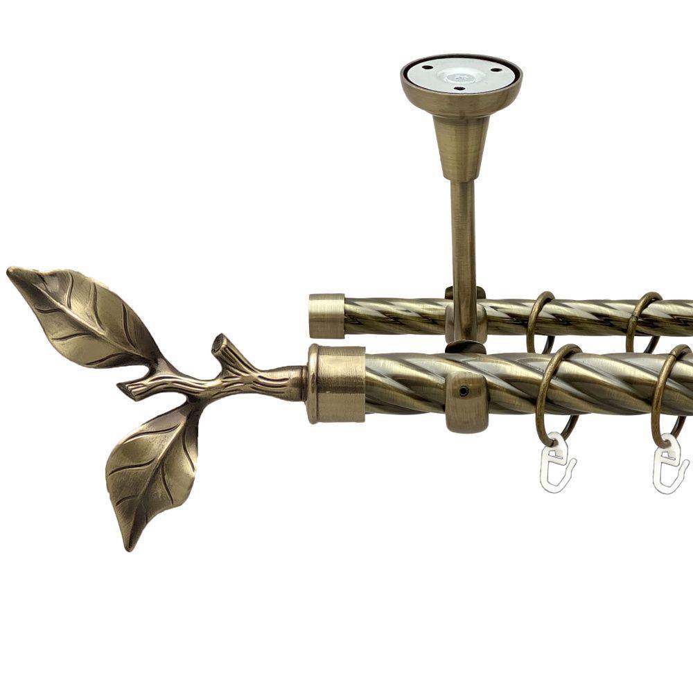 Карниз для штор Orvit Листок двухрядный скрученный 240 см Антик (00-00018984)