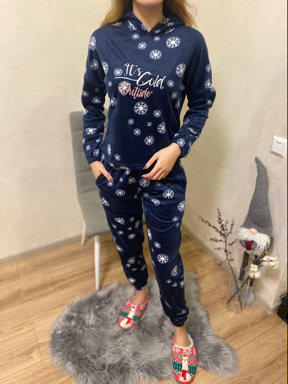 Піжама жіноча "It’s cold outside" XL Синій (58-67-П-I-C-O-С-XL) - фото 2 Піжама жіноча "It’s cold outside" XL Синій (58-67-П-I-C-O-С-XL) - фото 2