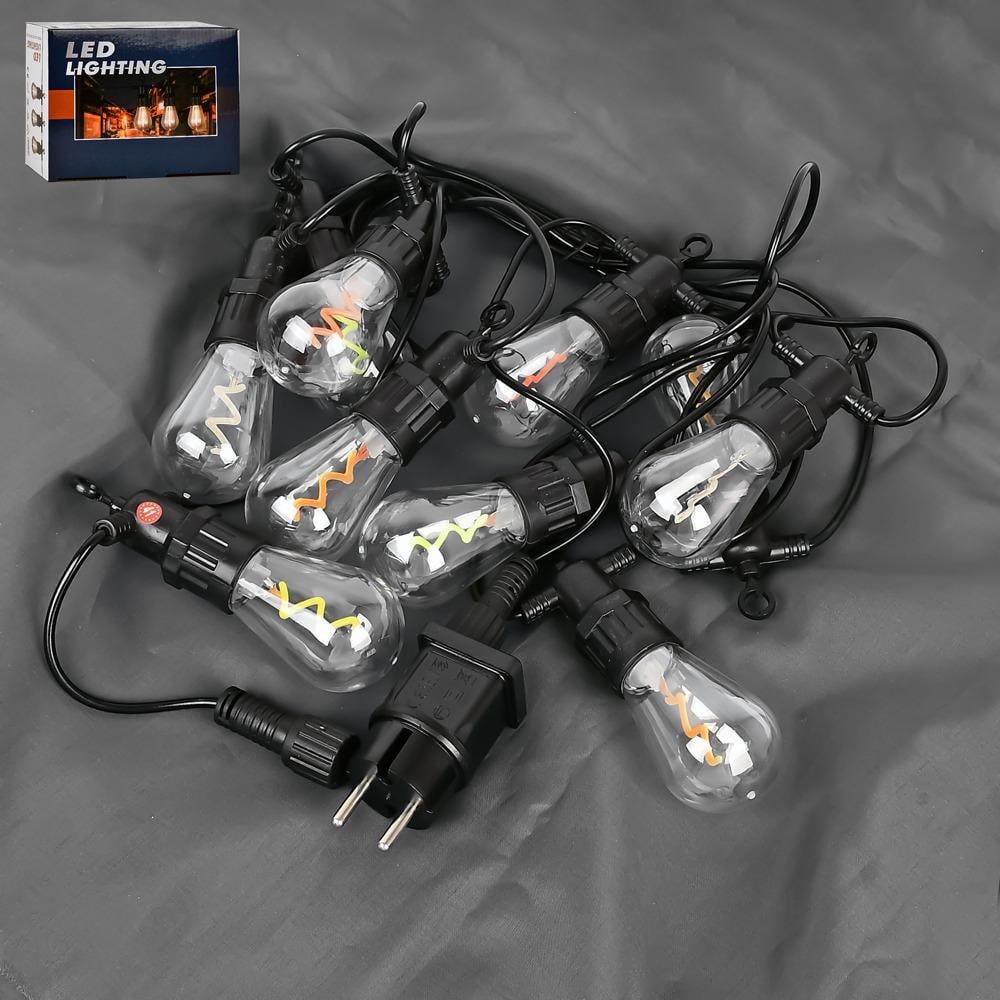 Гирлянда светодиодная наружная Лампочки спираль 5 м 10 led (R95899)
