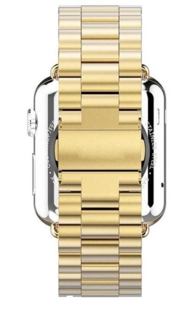 Ремешок стальной BeWatch для Apple Watch series 3/4/5/6 с шириной корпуса 38/40 мм Желтое Золото (1020428) - фото 6 Ремешок стальной BeWatch для Apple Watch series 3/4/5/6 с шириной корпуса 38/40 мм Желтое Золото (1020428) - фото 6