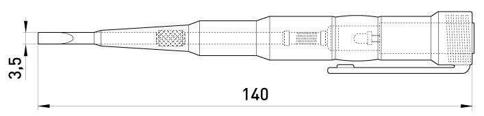 Викрутка-індикатор E.NEXT e.tool.test08 3,5x140 мм прямий SL 70-250V AC/DC (t001108) - фото 3 Викрутка-індикатор E.NEXT e.tool.test08 3,5x140 мм прямий SL 70-250V AC/DC (t001108) - фото 3
