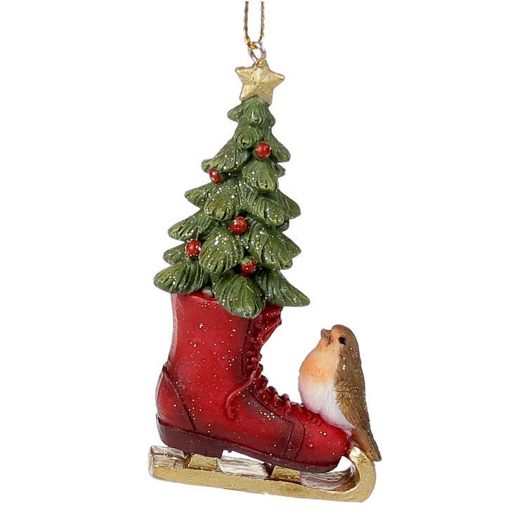 Декоративная подвеска Bonadi Коньки Дизайн 1 8 см Красный (707-422)