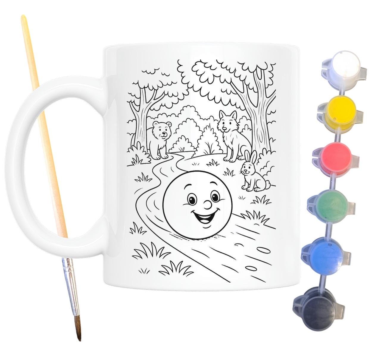 Набор для творчества кружка раскраска Колобок по мотивам народной сказки 330 мл Белый (КР0182)