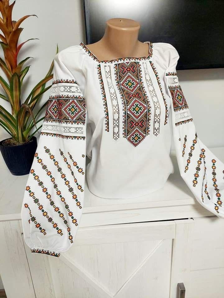 Женская вышиванка с длинным рукавом M Белый (3492M-46)