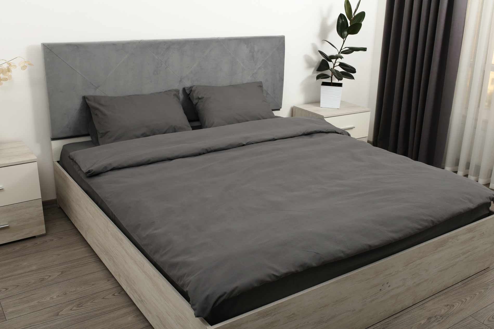 Комплект постельного белья двуспальный Amore GLux-1027 бязь Графитовый (KPB-A2-Glux-1027graphite(70x70)_) - фото 5 Комплект постельного белья двуспальный Amore GLux-1027 бязь Графитовый (KPB-A2-Glux-1027graphite(70x70)_) - фото 5