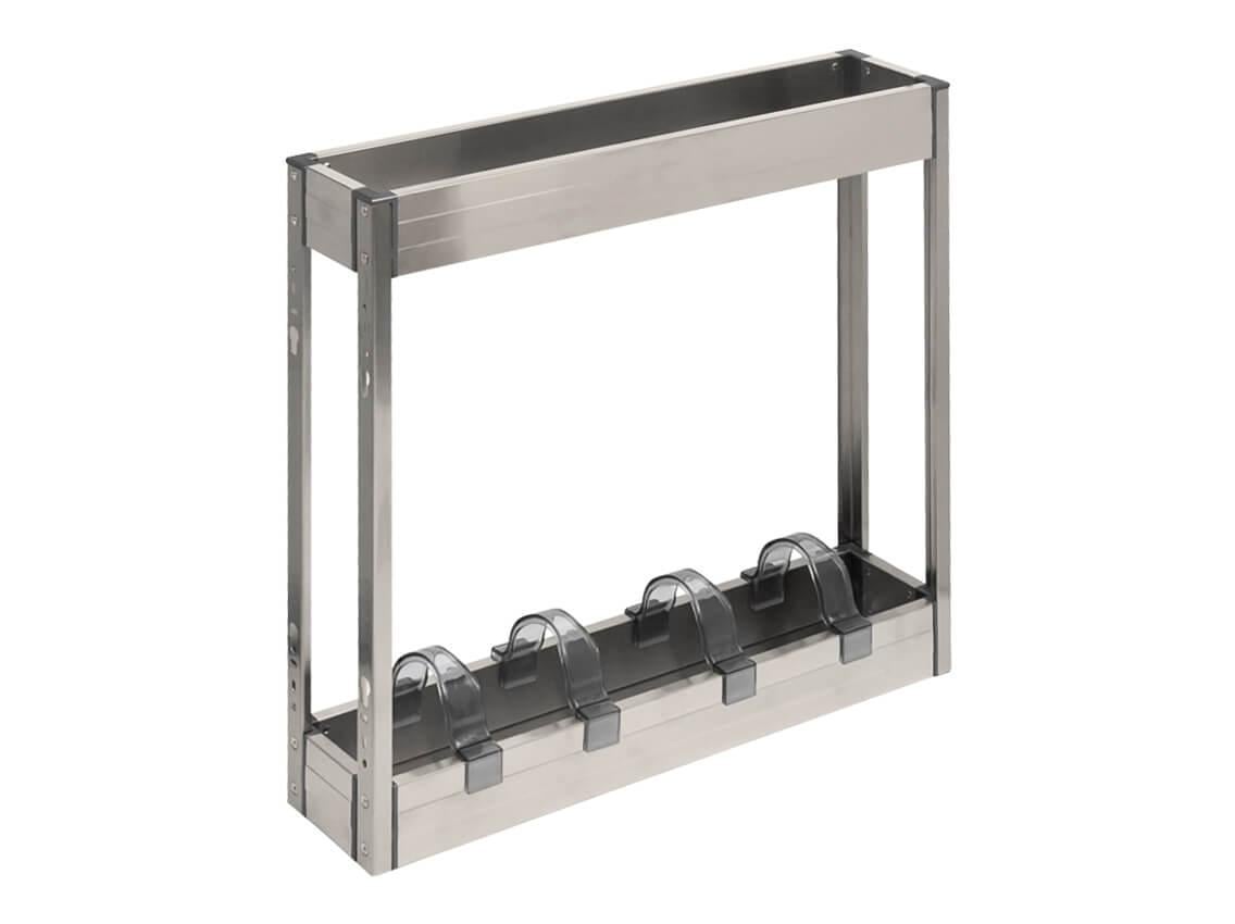 Карго фасад нижнее крепление с доводчиком Virno Style нержавеющая сталь 2 полки 150 мм (21748)