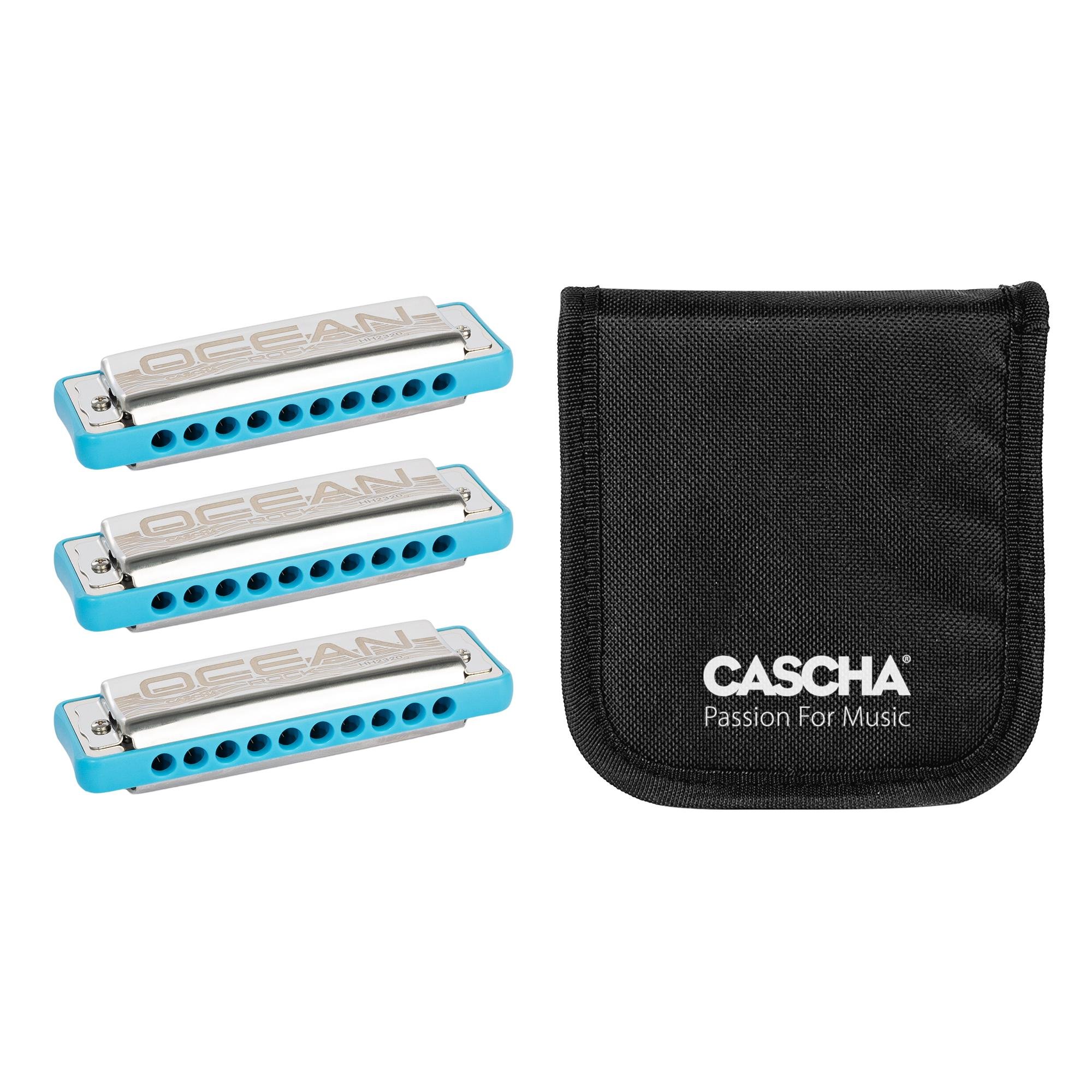 Набір губних гармонік Cascha Ocean Rock Blues Harmonica Set Blue HH 2345 3 шт. (67287)