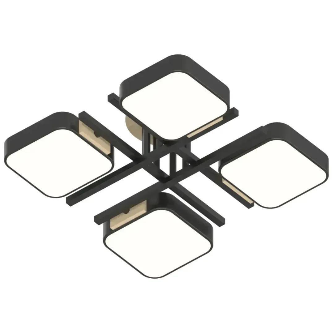 LED-люстра потолочная Valeso квадрат 3000/4200/6000К IP20 XI3358-4 72W Черный (28686258)