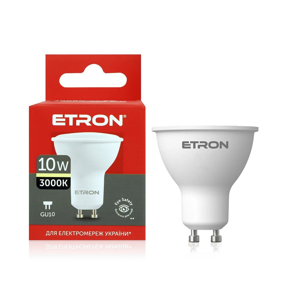 Світлодіодна лампа ETRON 1-ELP-861 10W 3000K GU10 MR16 з теплим світлом (1865)