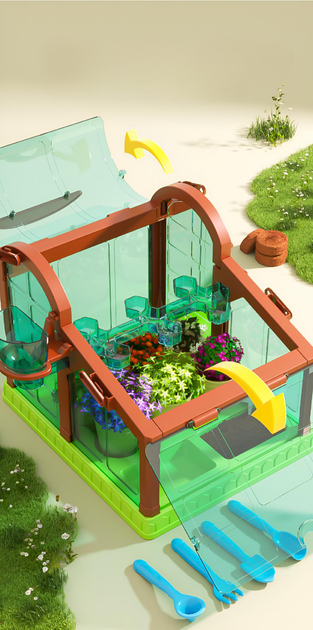 Теплица мини с подсветкой и поливом Зеленый/Коричневый (459656439) - фото 5 Теплица мини с подсветкой и поливом Зеленый/Коричневый (459656439) - фото 5