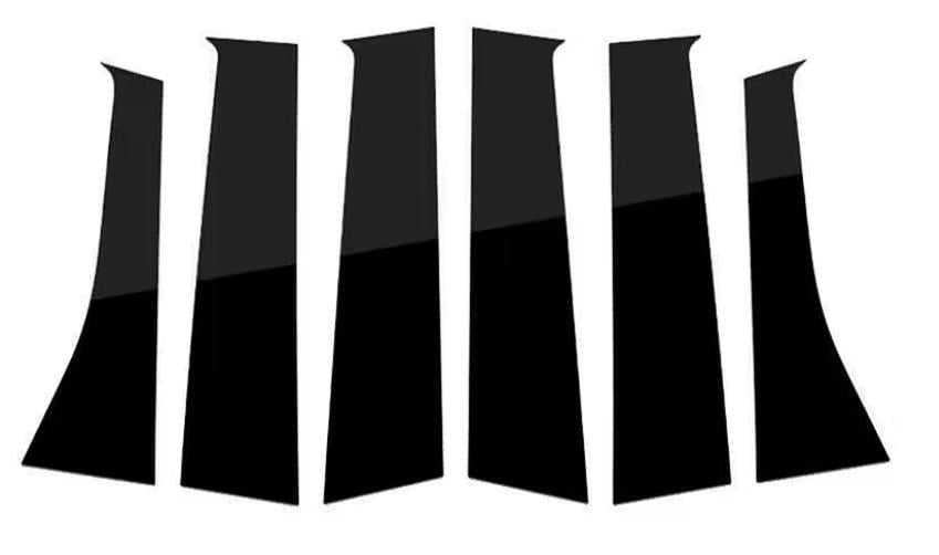 Накладки на стійки дверей Mitsubishi Outlander XL 6 шт. Чорний глянець (27985254)