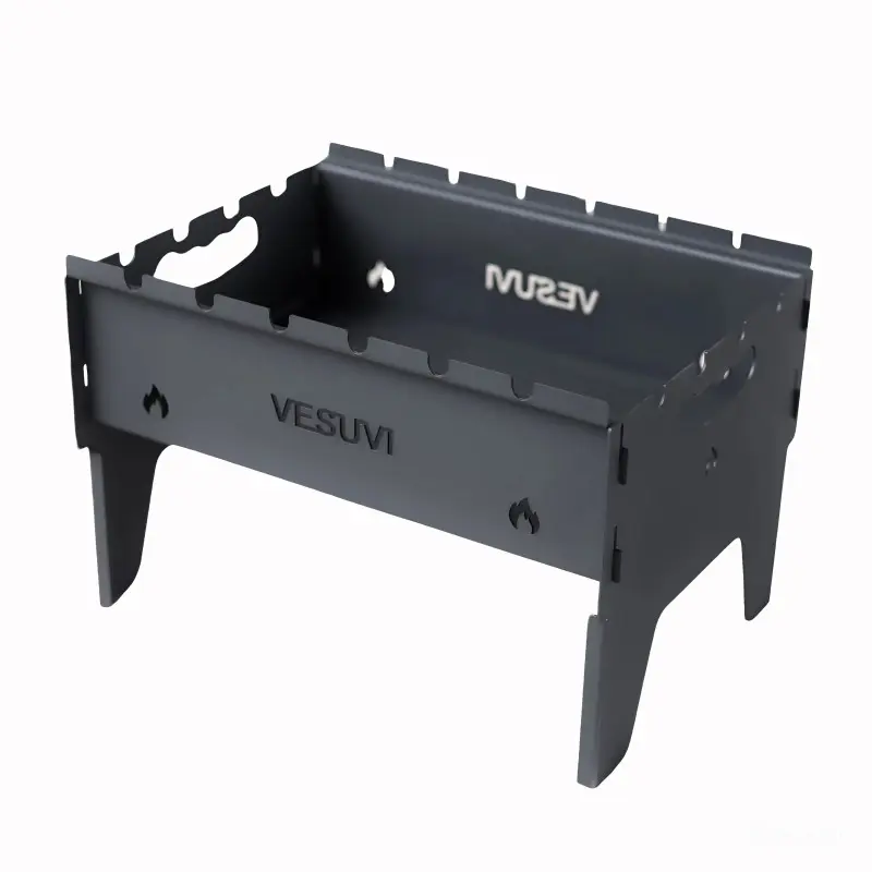 Мангал раскладной Vesuvi Smart с металлическим каркасом 2 мм на 6 шампуров Черный (102-15-m-smart2)