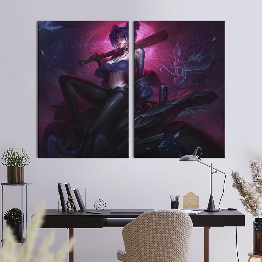 Картина на холсте Аниме-девушка с байком 165x122 см (1454-2)