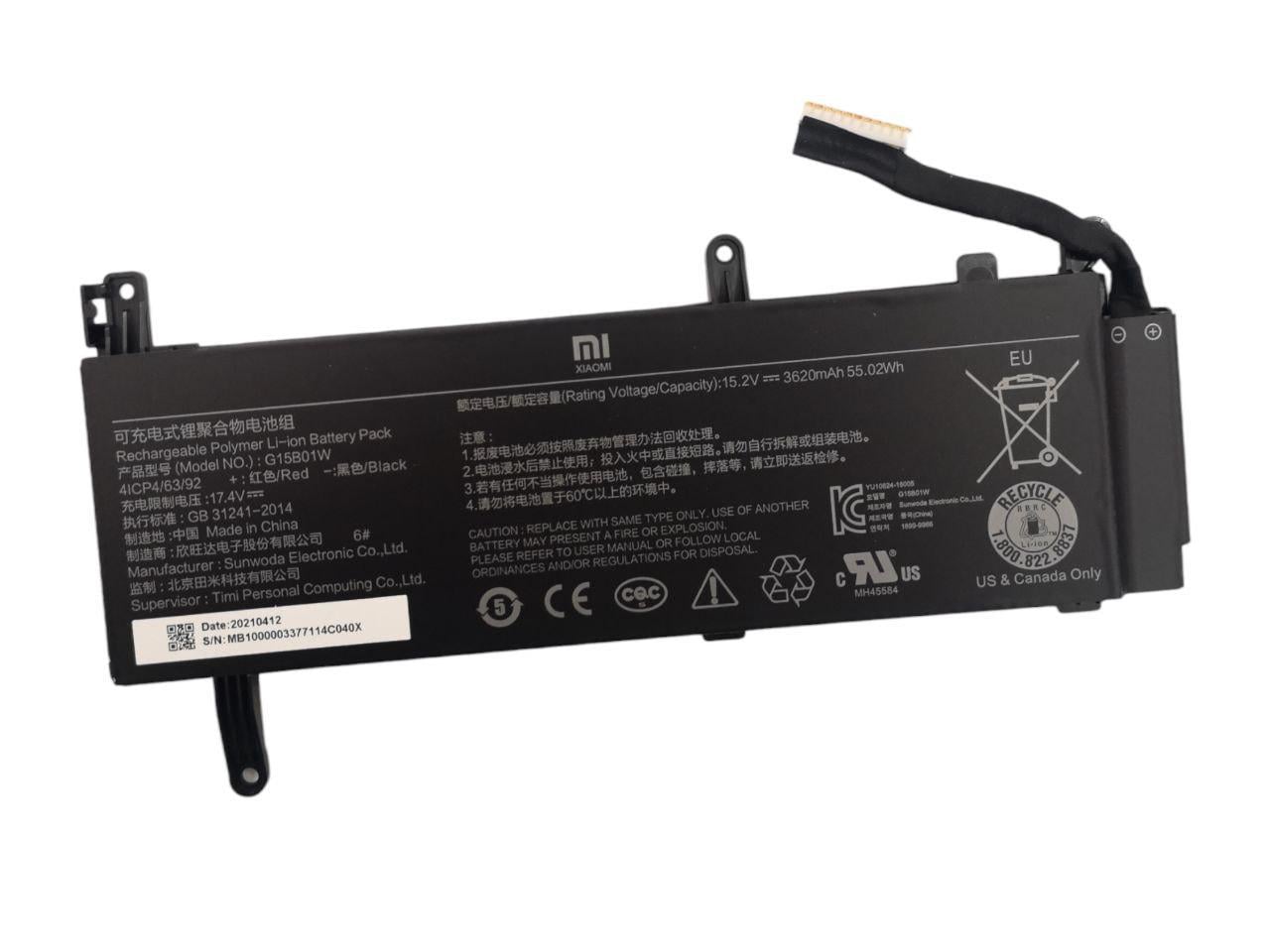 Аккумулятор для Xiaomi Mi Gaming Laptop 2019/TM1705/G15B01W 3620 mAh 55,02Wh (23549924)