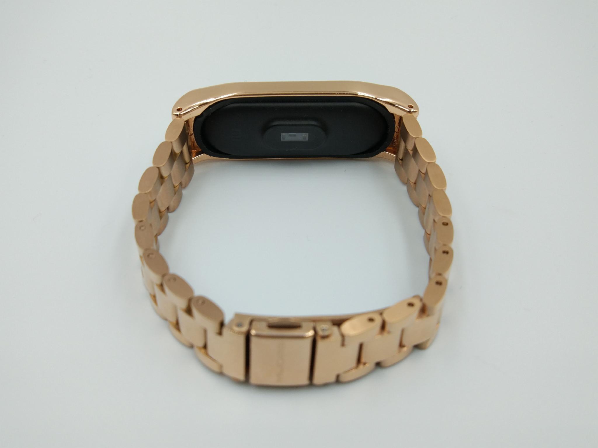 Ремешок для смарт-браслетов MiJobs металлический для Xiaomi Mi Band 5/4/3 Золотой/Розовый (1789P) - фото 9 Ремешок для смарт-браслетов MiJobs металлический для Xiaomi Mi Band 5/4/3 Золотой/Розовый (1789P) - фото 9