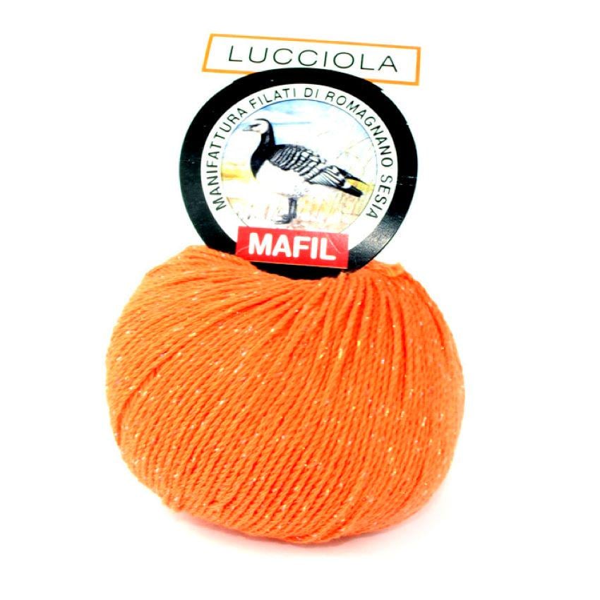Пряжа хлопковая с люрексом Mafil Lucciola 62 arancio Оранжевый (7094)