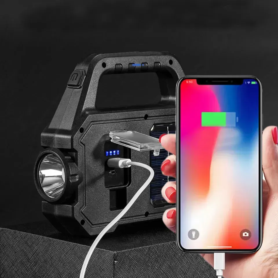 Ліхтар ручний прожектор YT-880B з USB-зарядкою з сонячною панеллю 7 режимів 1200 мАч (234564572) - фото 2 Ліхтар ручний прожектор YT-880B з USB-зарядкою з сонячною панеллю 7 режимів 1200 мАч (234564572) - фото 2