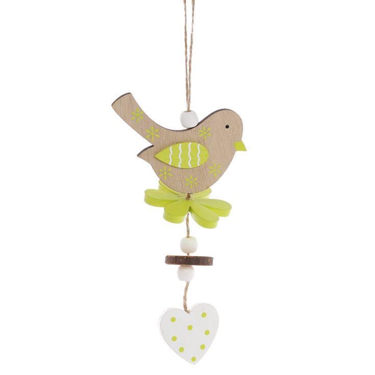 Декор пасхальный на подвесе BonaDi Птичка 22 см Зелёный (781-911)