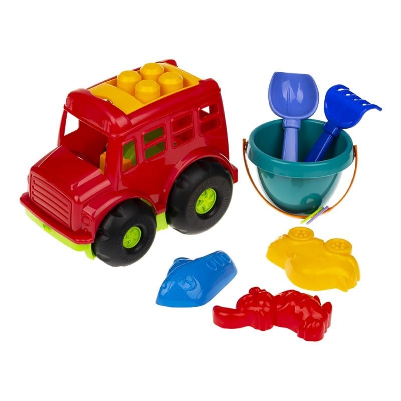 Песочный набор Colorplast 0107 Автобус Красный