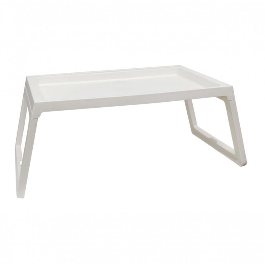 Столик для сніданку Stenson WW-01361 складаний пластиковий 54х35,5х27 см Білий (2689391753)