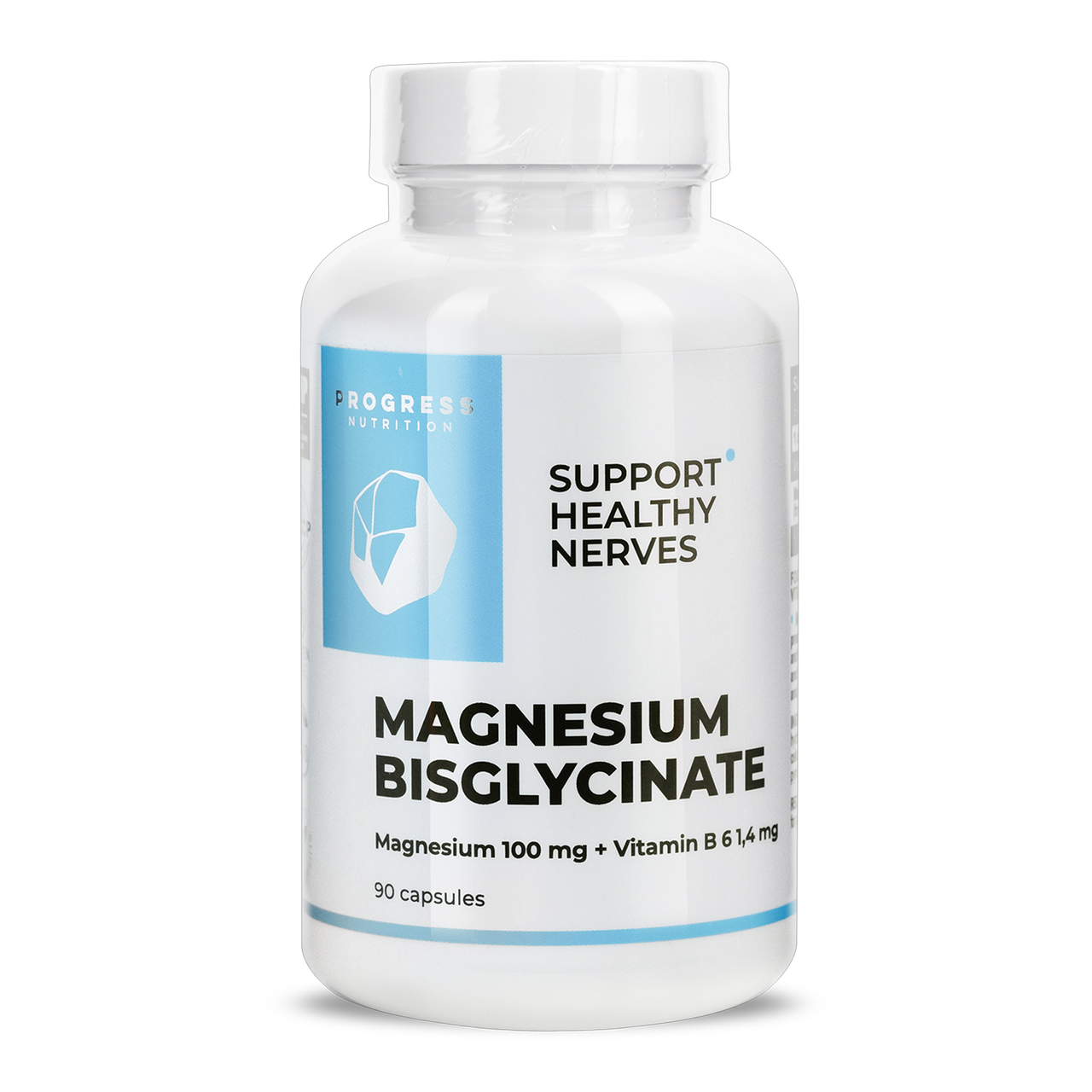 Магній бісгліцинат Progress Nutrition Magnesium Bisglycinate 90 капс. (23256-01)