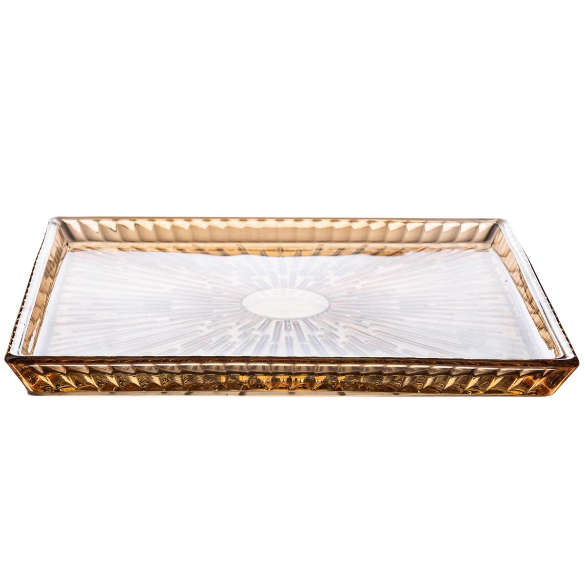 Блюдо для закусок Lirmartur стеклянное прямоугольное 24,5х20,5х2 см (HP-YH-54)