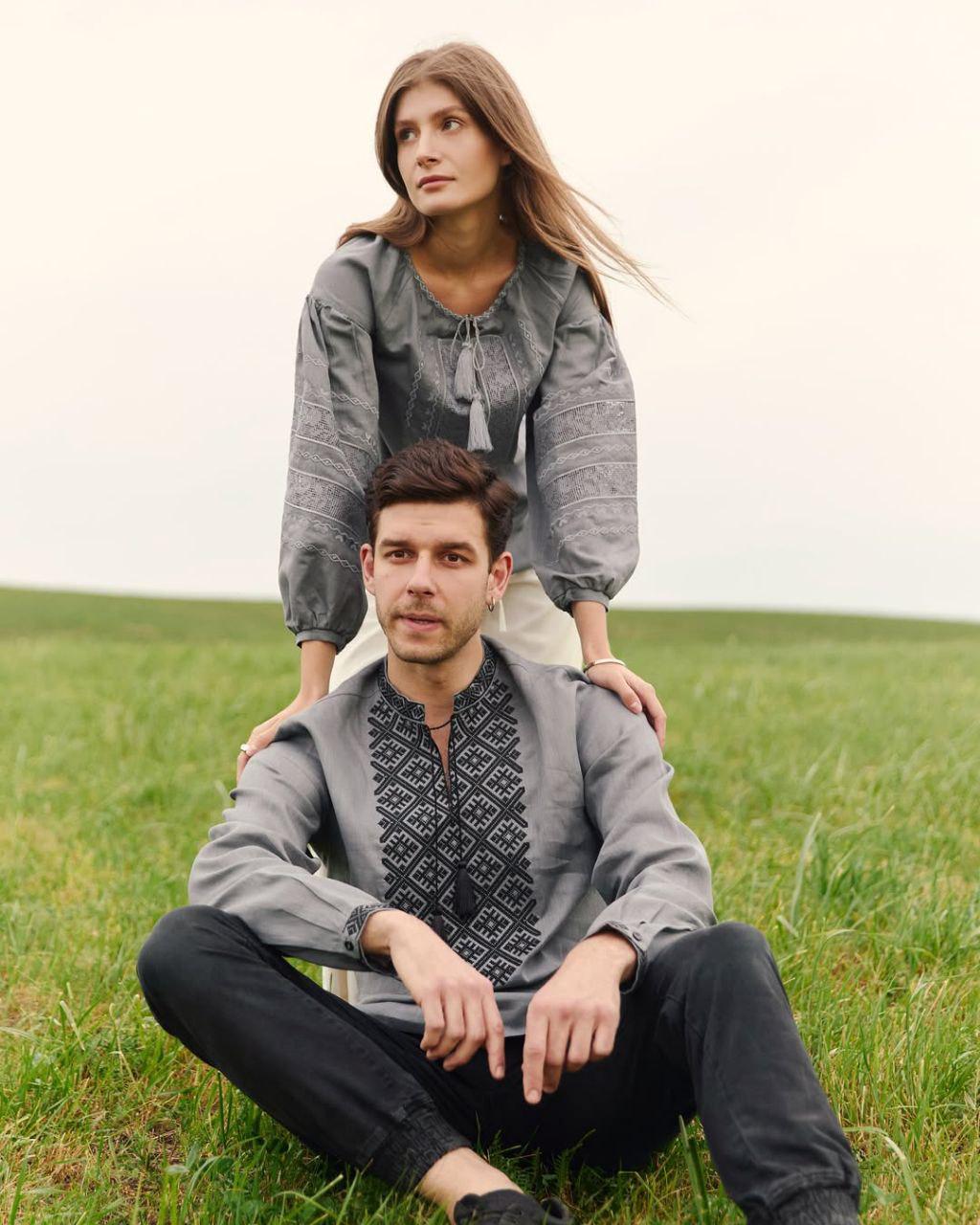 Вышиванка мужская р. 48 Графит (544) - фото 3 Вышиванка мужская р. 48 Графит (544) - фото 3