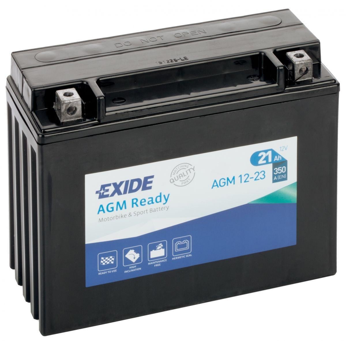 Мото акумулятор EXIDE Ready AGM 6СТ-21Ah АзЕ 12В 350А EN AGM12-23