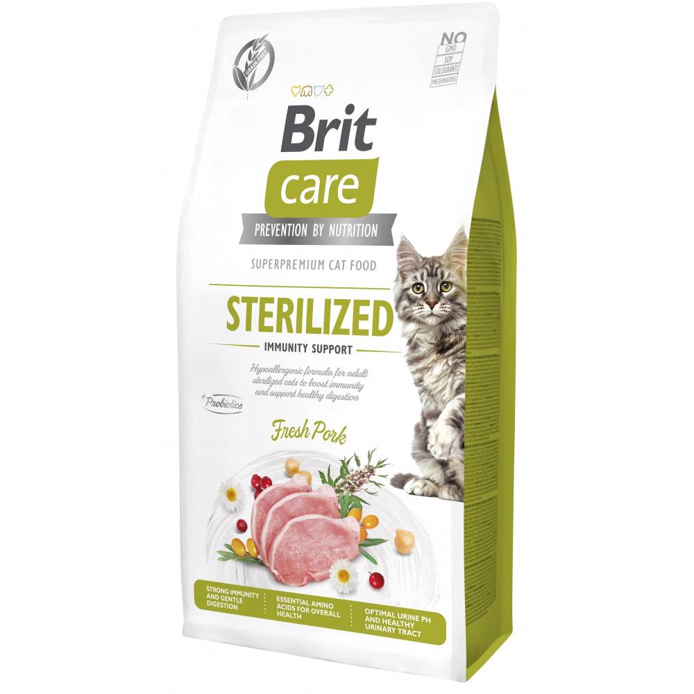 Корм сухой Brit Care Cat by Nutrition Sterilized Immunity Support для стерилизованных кошек со свининой 7 кг (172546)