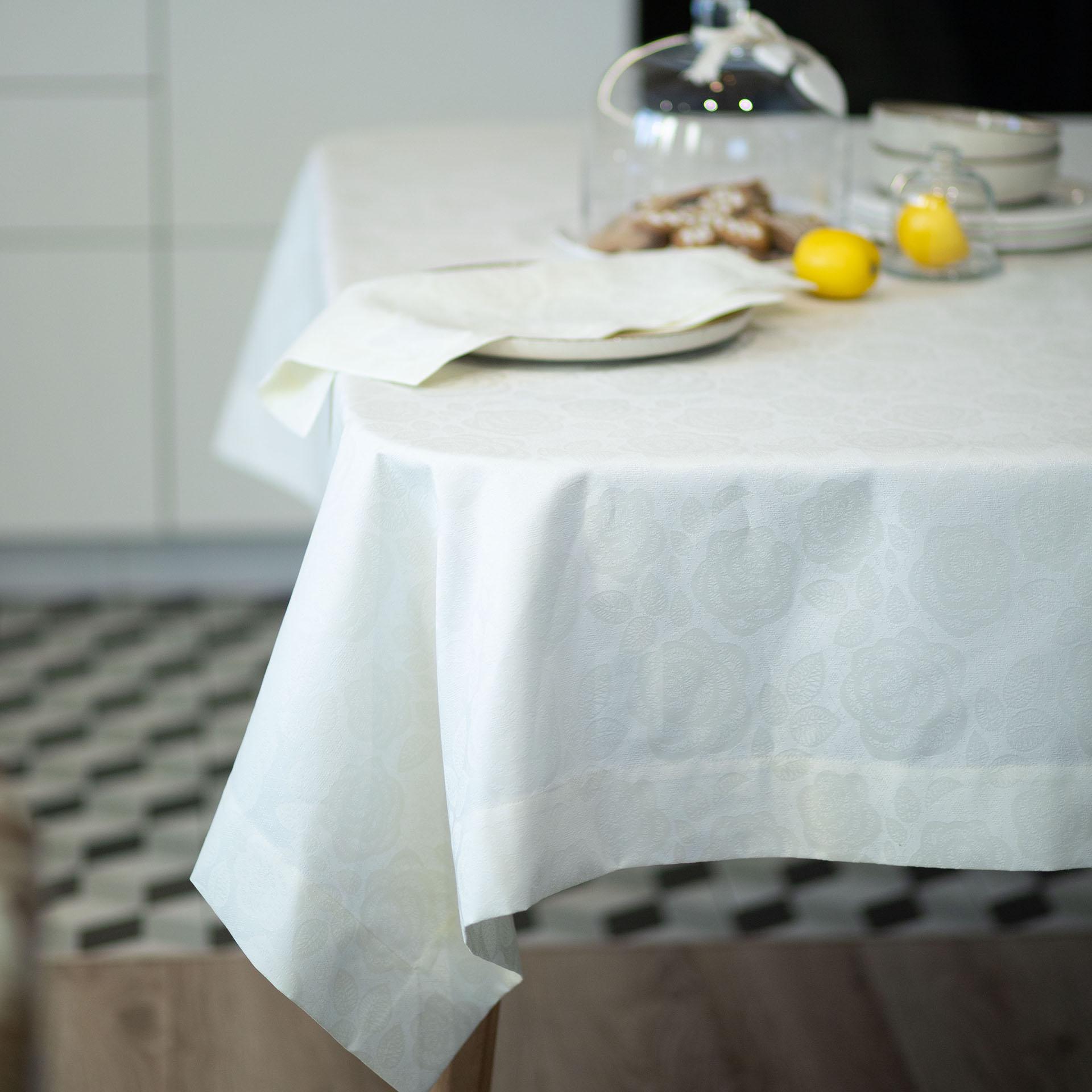 Скатертина жакардова Камелія 3,0x1,5 м Молочний кремовий (417-23/00) - фото 2