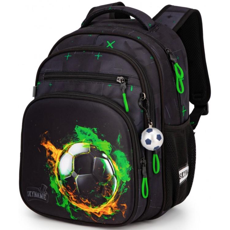 Школьный рюкзак для мальчика Winner One SkyName Футбольный мяч 6-10 лет Черно-зеленый (R3-284)