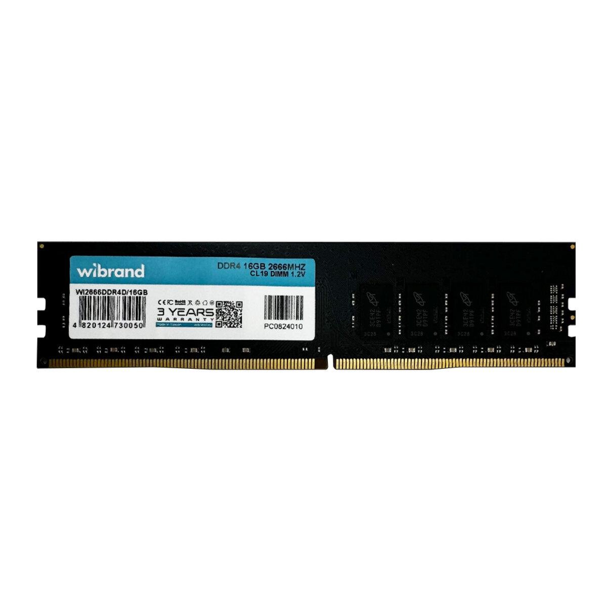 Оперативна пам'ять Wibrand 16 Gb DDR4 2666MHz CL19 WI2666DDR4D 16 Gb (611091)