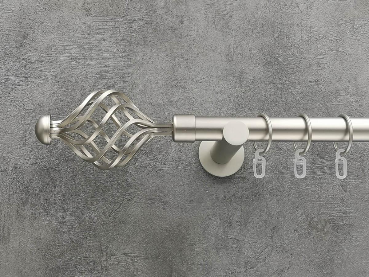 Карниз Quadrum арезо гладкая штанга одинарный универсальный 25 мм 200 см Сатин (264769381)