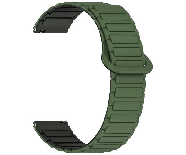 Ремешок Silicone Magnetic для смарт-часов Amazfit Pop 3R/Pop 3S 22 мм Черный с зеленым