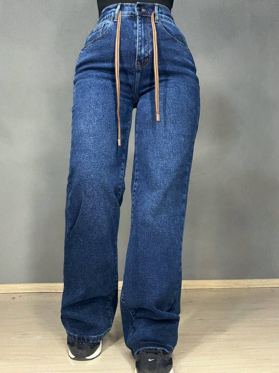 Джинси жіночі Vanver 8331 утеплені на флісі палаццо прямі з резинкою на талії р. 33 Синій (5550) - фото 9