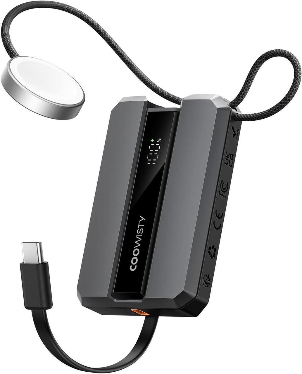 Повербанк Мини PD 10000 мАгод USB-C для Apple Watch с кабелем USB-C 20 Вт