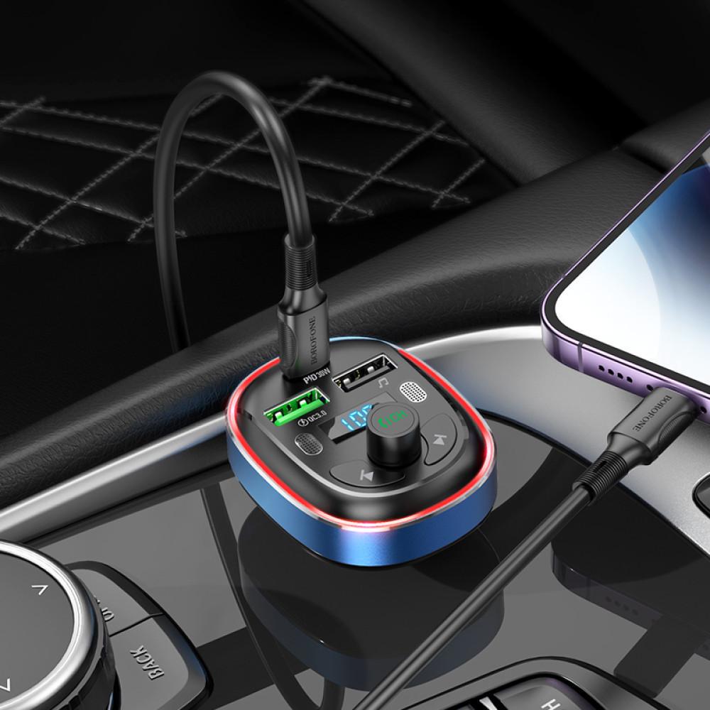 FM-модулятор Borofone BC47 PD30W+QC3.0 Синий - фото 3 FM-модулятор Borofone BC47 PD30W+QC3.0 Синий - фото 3