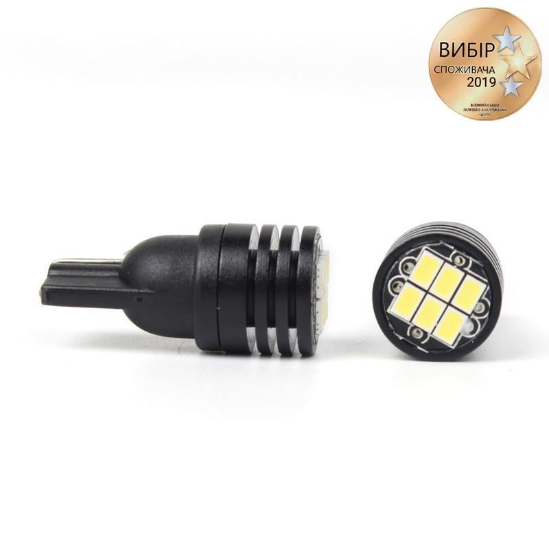 Автолампи світлодіодні Carlamp W5W Canbus 6000 K для габаритів з обманкою 2 шт. (T103020) - фото 3