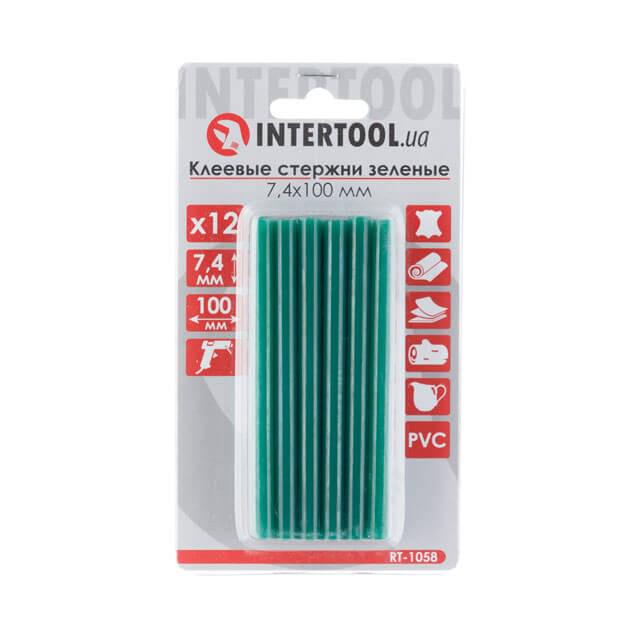 Комплект клеевых стержней Intertool RT-1058 7,4х100 мм 12 шт. Зеленый (10067508)