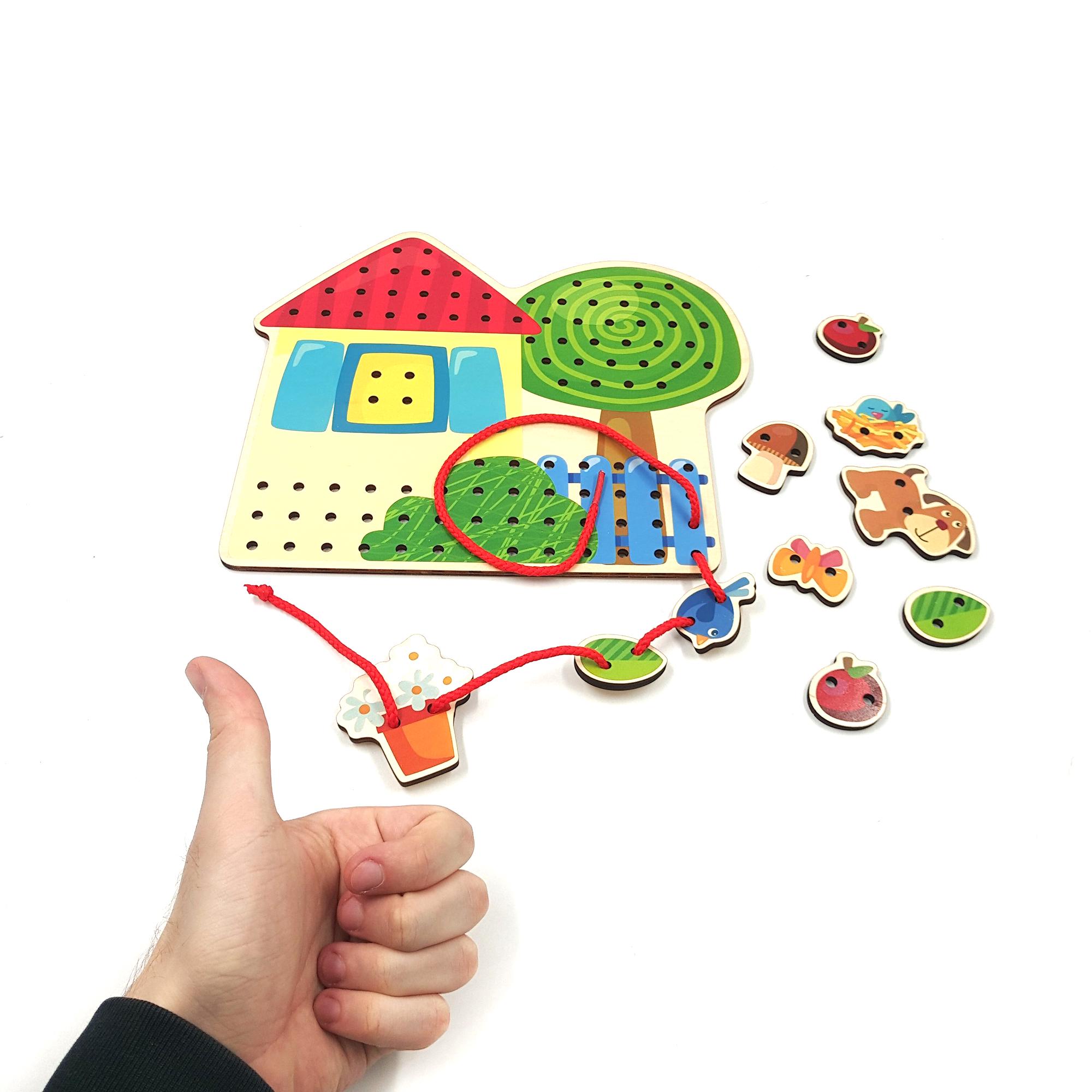 Шнурівка дерев'яна розвиваюча TK Group Збери картинку сам 26 см 10 фігурок Різнокольоровий (91605) - фото 6 Шнурівка дерев'яна розвиваюча TK Group Збери картинку сам 26 см 10 фігурок Різнокольоровий (91605) - фото 6