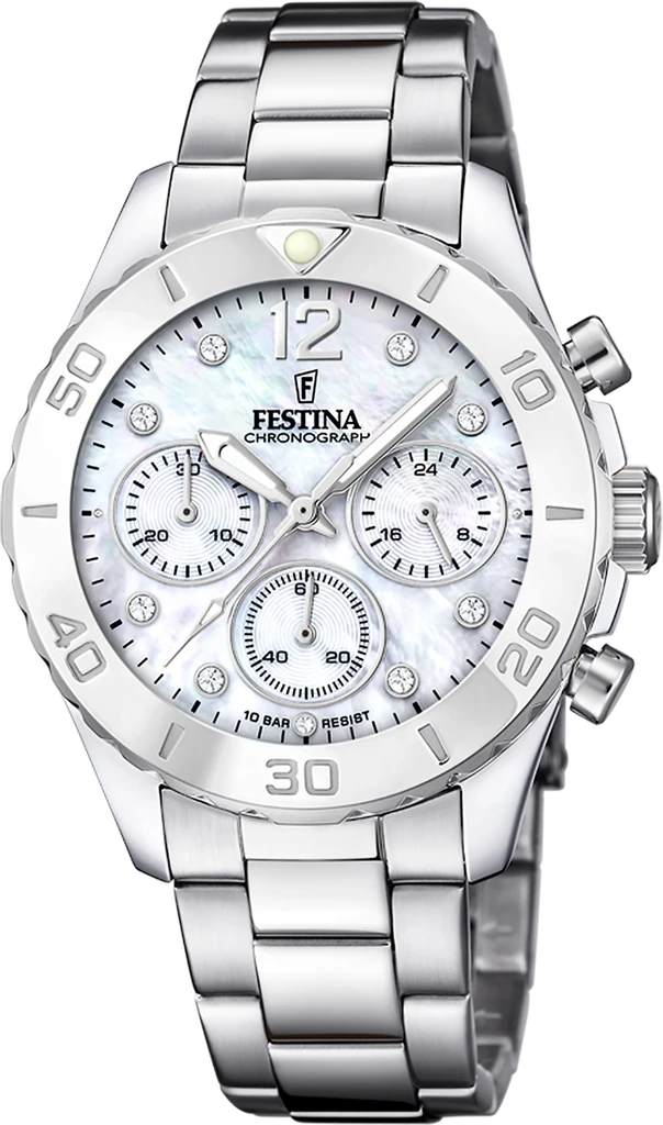 Наручные часы женские Festina F20603/1 Boyfriend со стальным корпусом WR 100 м и перламутровым циферблатом